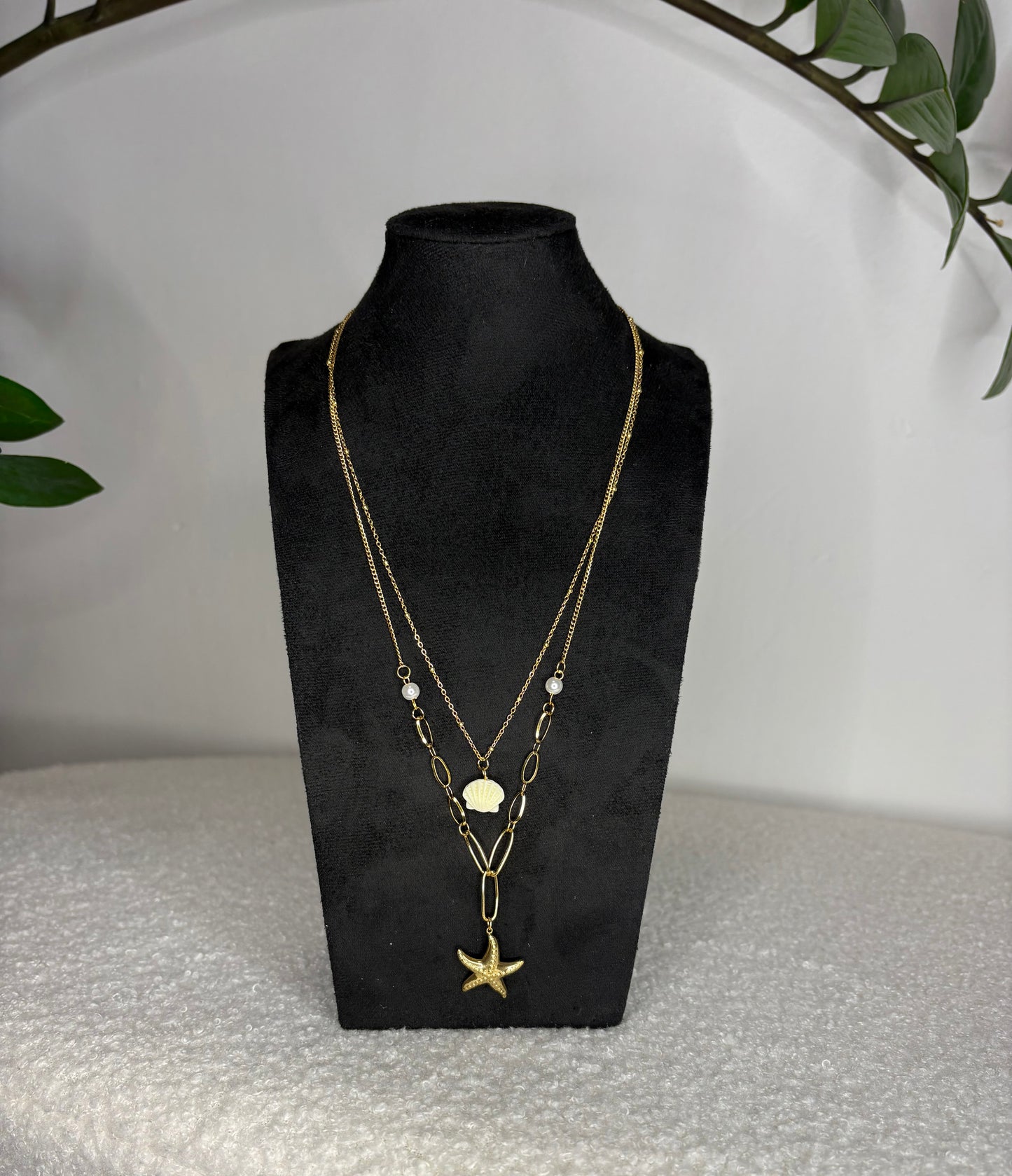 Collier Étoile de mer et coquillage